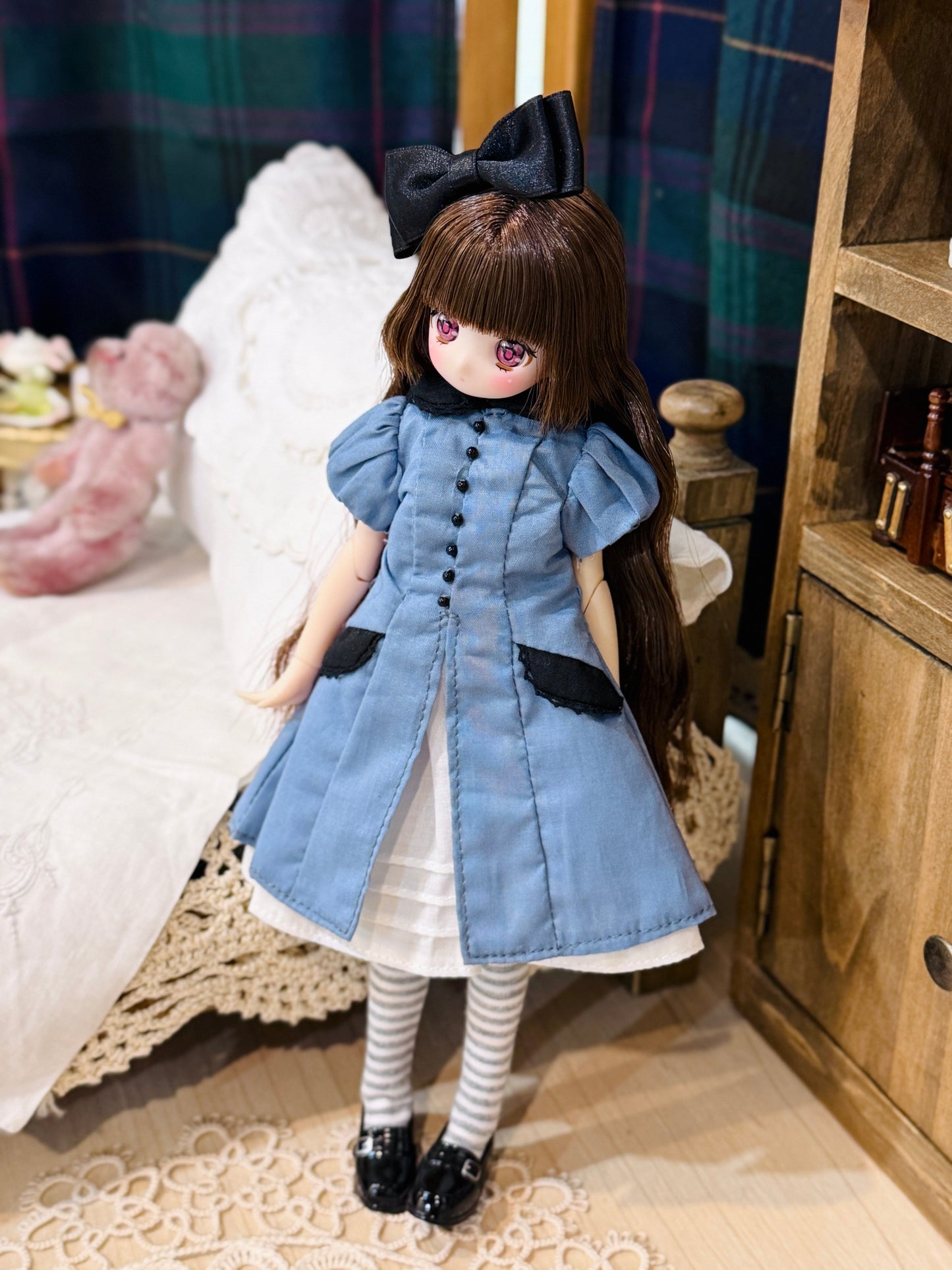 【Licca Castle】Galum Collection 27 泡泡袖藍洋裝套組 / 22cm Pureneemo OB22 ruruko