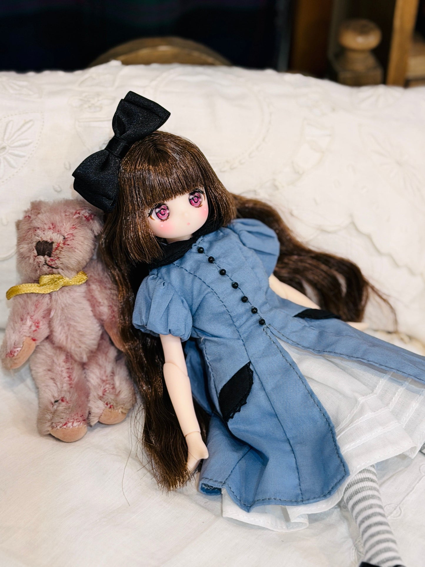 【Licca Castle】Galum Collection 27 泡泡袖藍洋裝套組 / 22cm Pureneemo OB22 ruruko