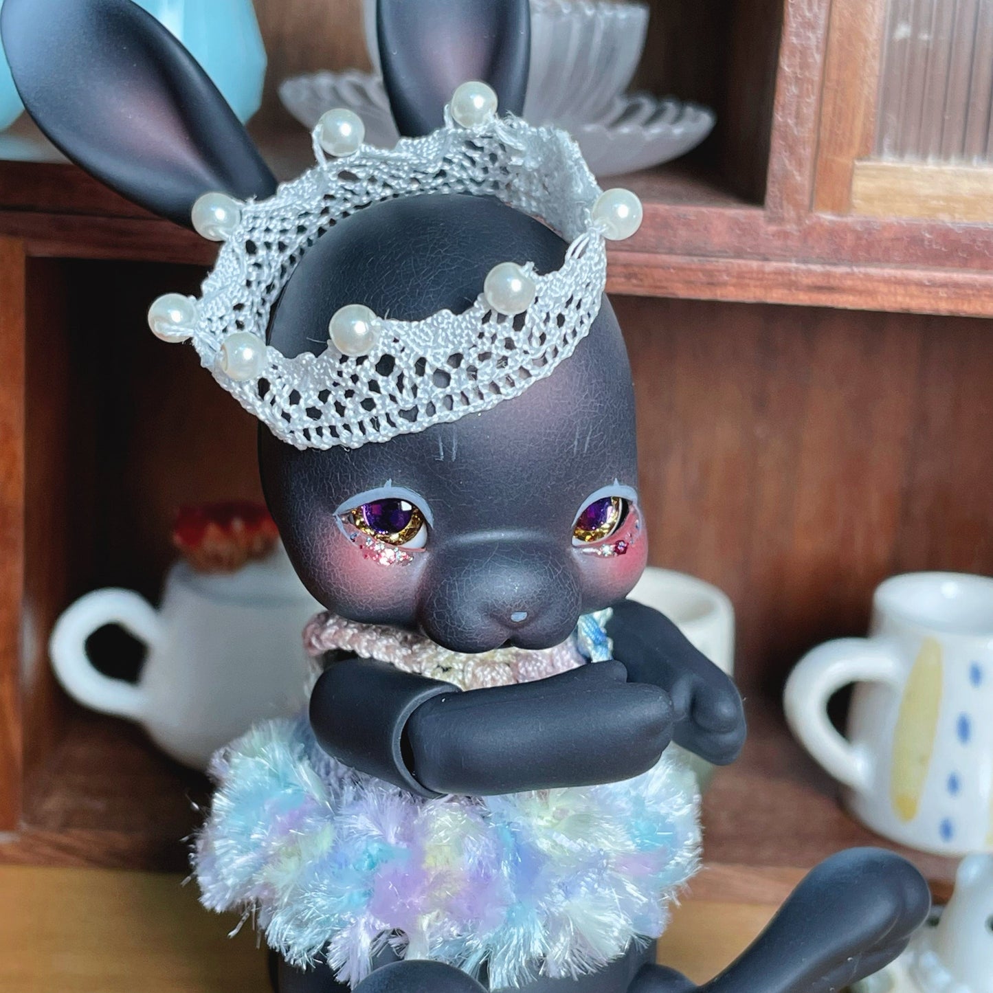 【Dear My Lady】Semi-resin glittering golden champagne purple diamond pupils/8mm BJD Cocoriang OBITSU