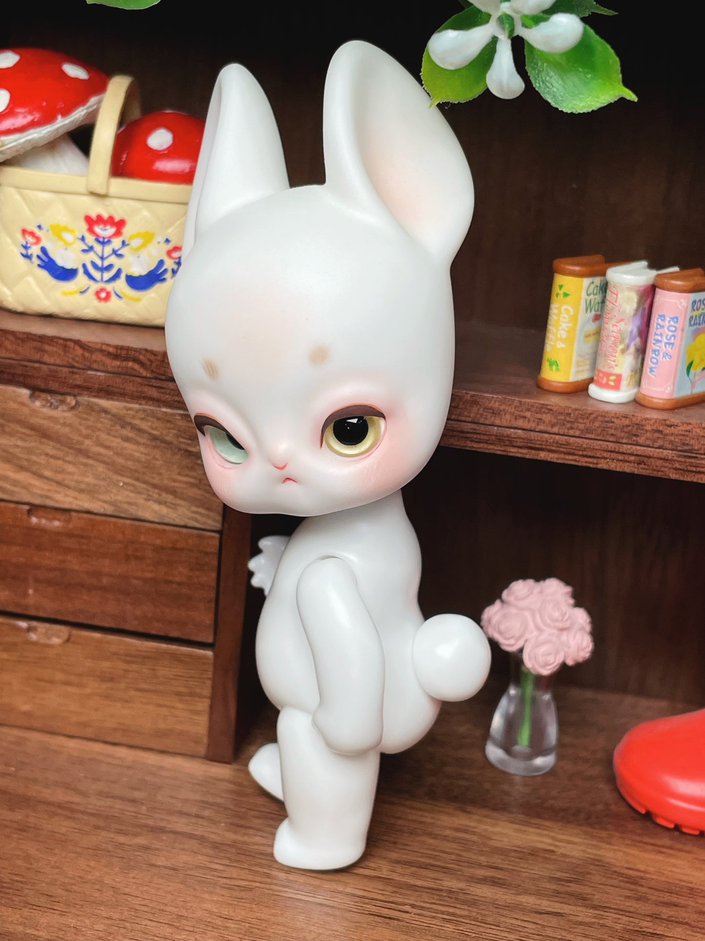 【H-nest】Omo White Rabbit メイク済み/BJD 8点ペット