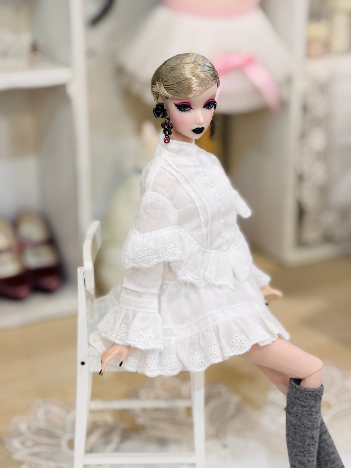 【Licca Castle】Galum Collection 27ND 荷葉邊裝飾領洋裝套組 / 27cm momoko MISAKI Jenny