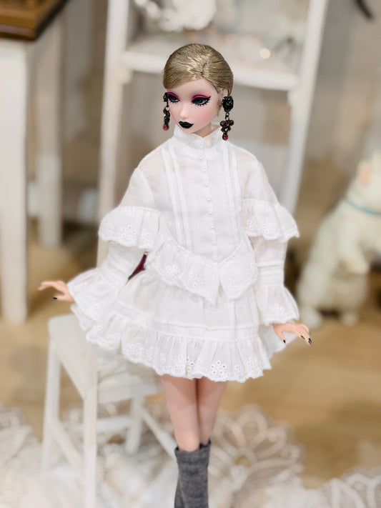 【Licca Castle】Galum Collection 27ND Frilled Collar Dress Set / for 27cm Momoko, Misaki, Jenny
