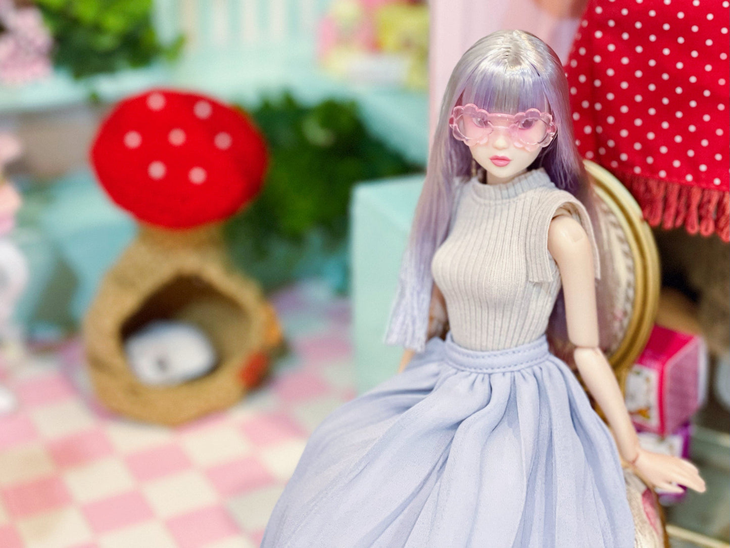 【紀物】彩色眼鏡 花 多色 / cocoriang 花池 復刻莉卡 momoko Azone kumukuku