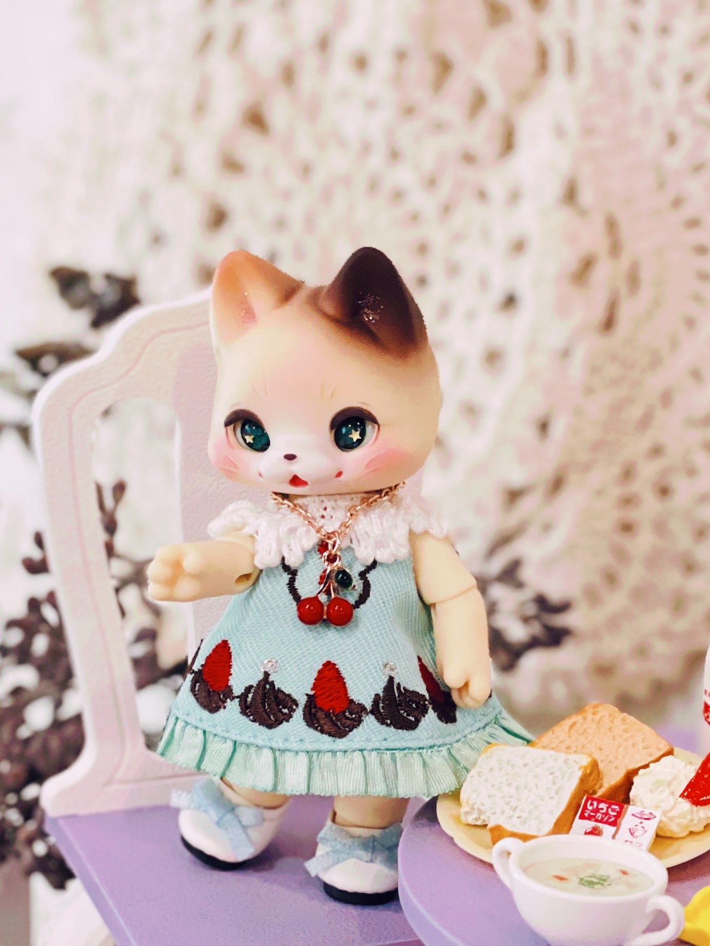 【紀物】1/6 項鍊 櫻桃 / momoko Pureneemo Blythe Angel Philia - 紀物書館+JiWu Bookstore