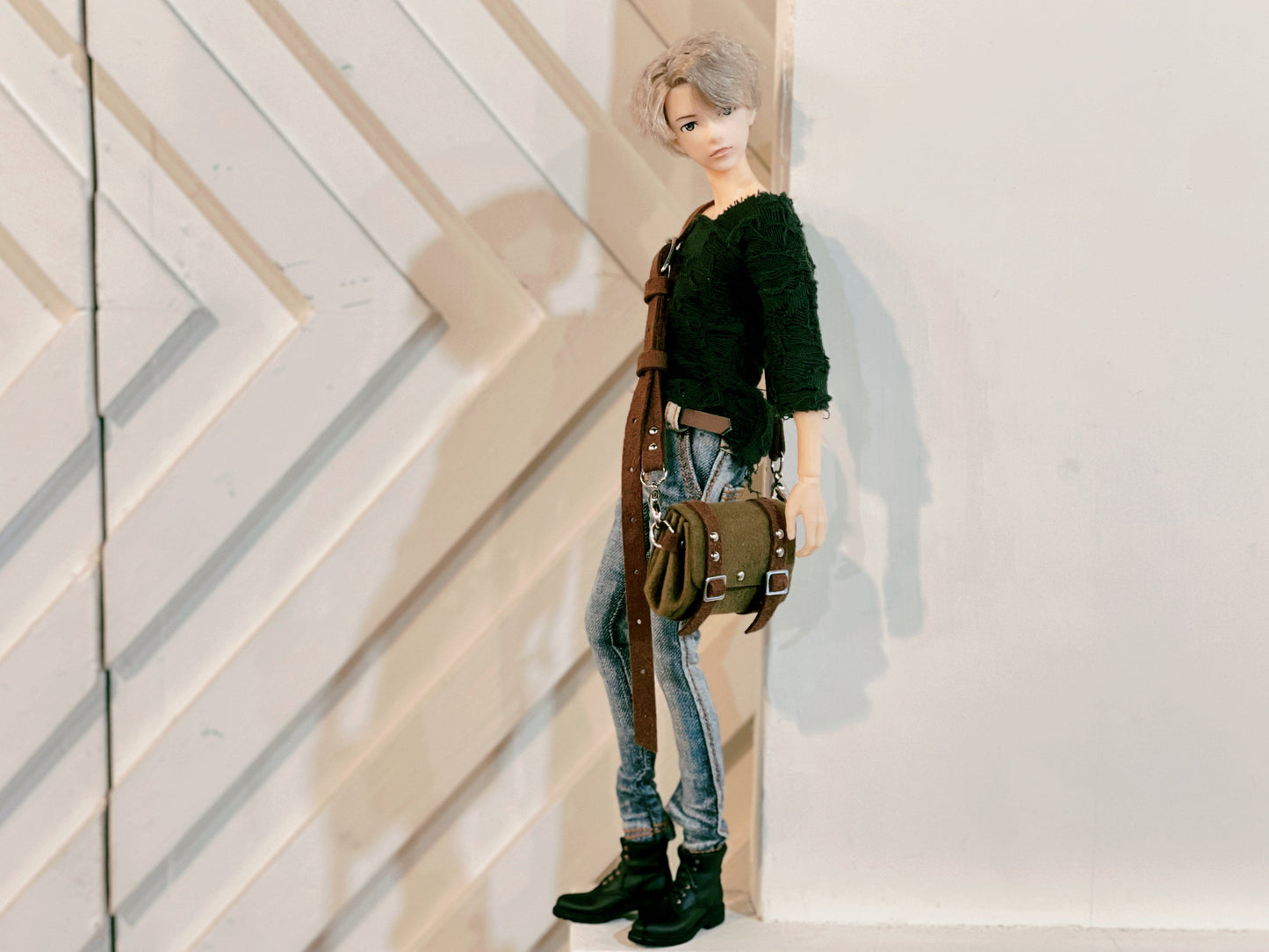 【1PinFun】雙帶肩背包 / BJD 1/4 MSD MDD AZO2 OB50 AngelPhilia momoko 六分之一男子 - 紀物書館+JiWu Bookstore