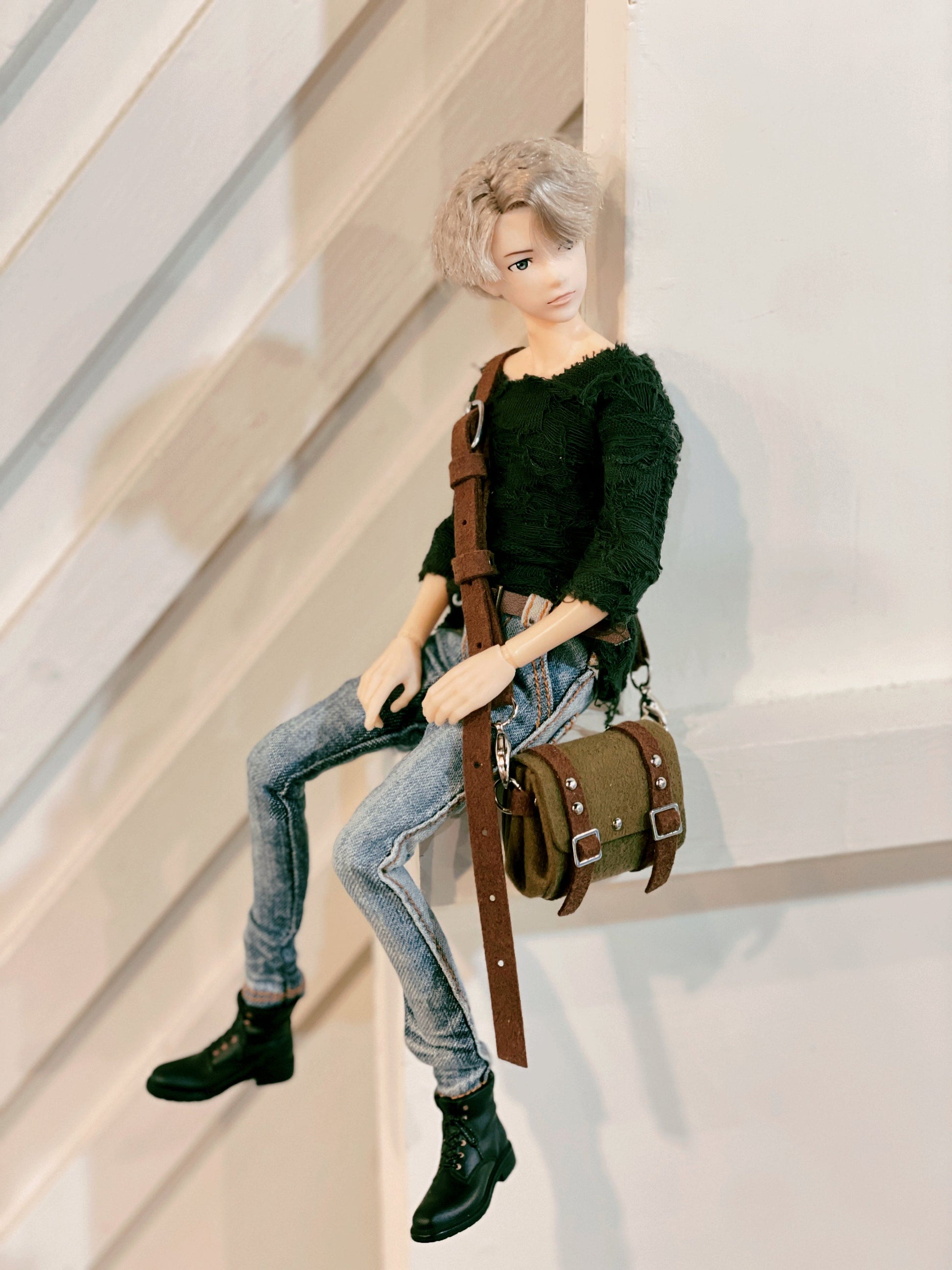 【1PinFun】雙帶肩背包 / BJD 1/4 MSD MDD AZO2 OB50 AngelPhilia momoko 六分之一男子 - 紀物書館+JiWu Bookstore