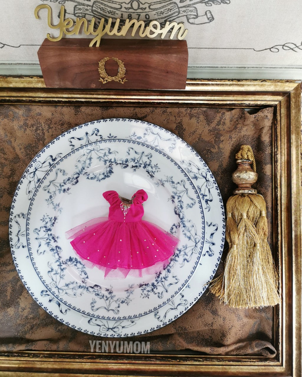 【Yenyumom】Peach Pink Embroidery Dress Set / Wanda Friend Middie Blythe