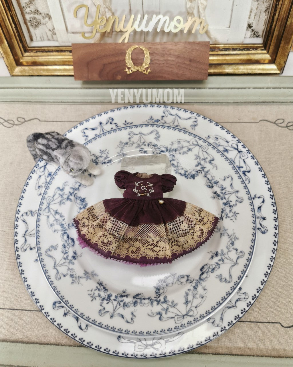 【Yenyumom】Dark Purple Lace Dress Set / Wanda Friend Middie Blythe