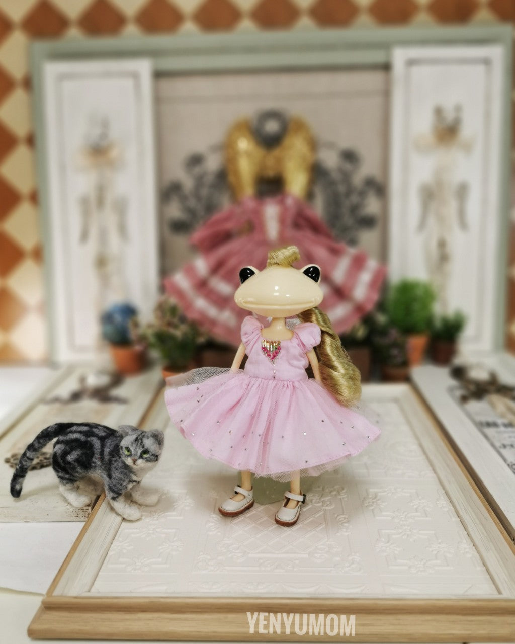 【Yenyumom】Sakura Pink Embroidery Dress Set / Wanda Friend Middie Blythe