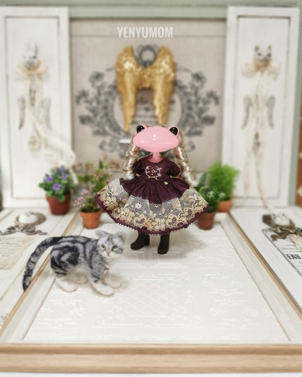 【Yenyumom】Dark Purple Lace Dress Set / Wanda Friend Middie Blythe