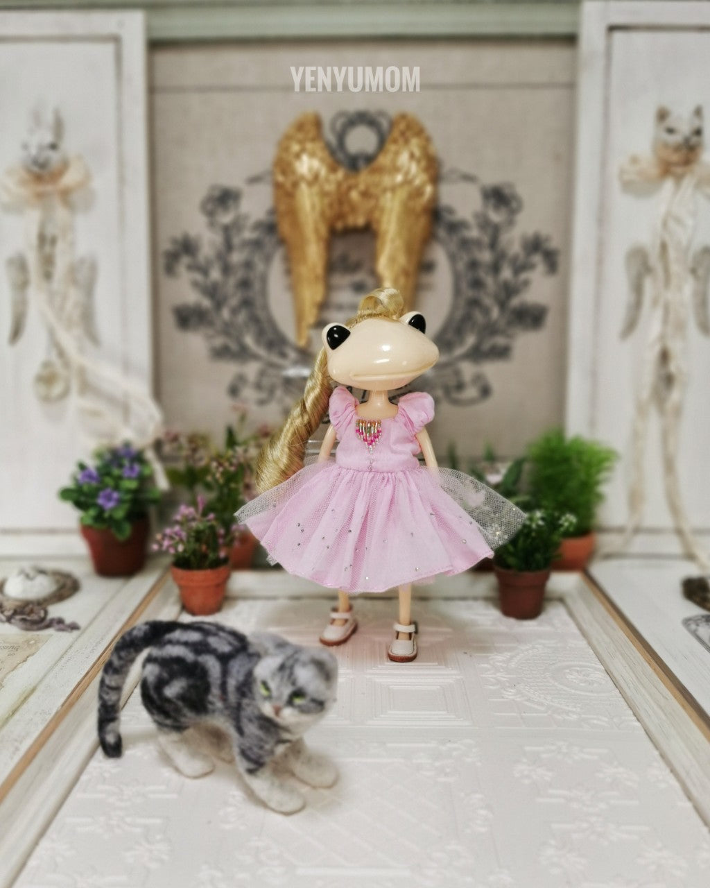 【Yenyumom】Sakura Pink Embroidery Dress Set / Wanda Friend Middie Blythe
