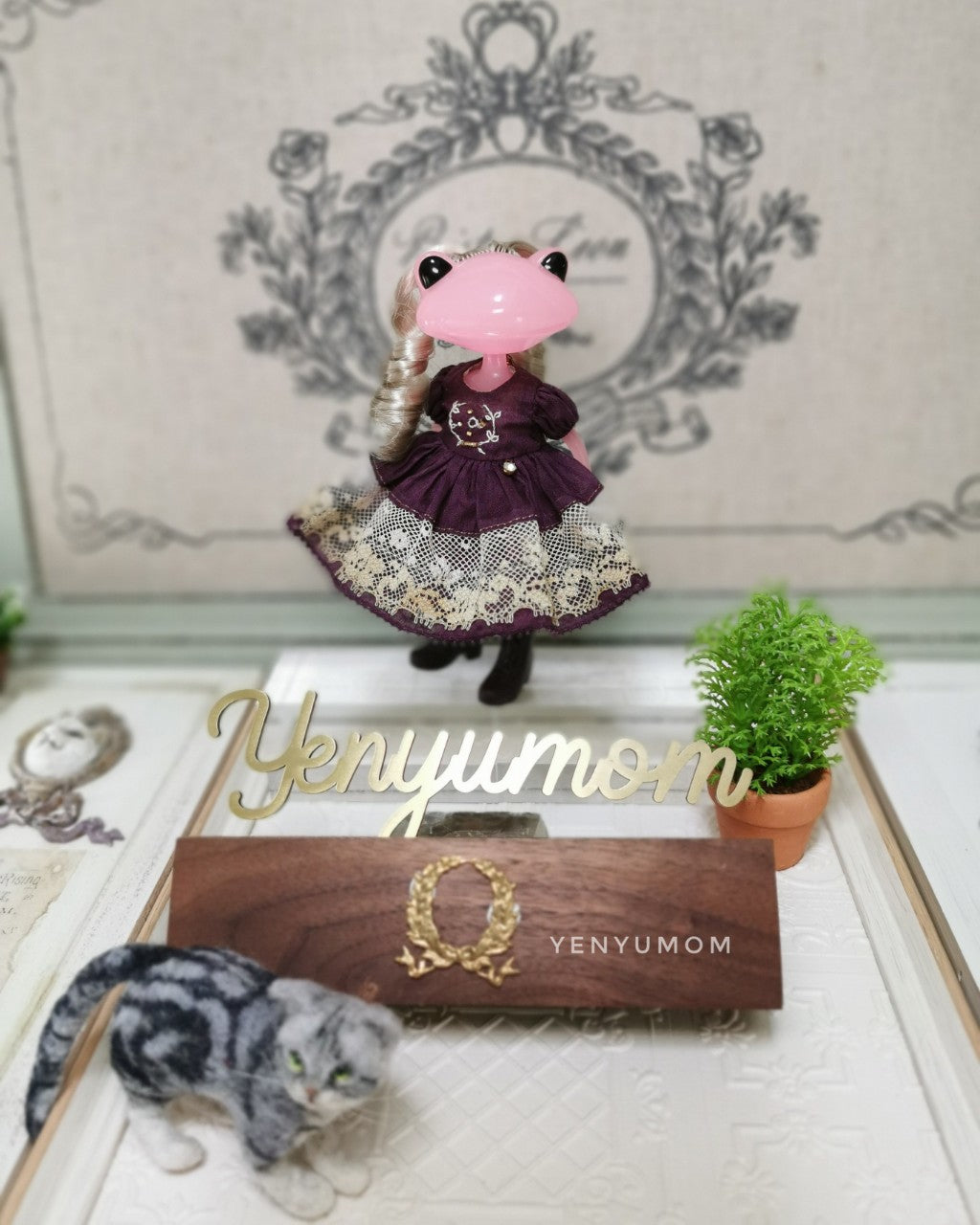 【Yenyumom】Dark Purple Lace Dress Set / Wanda Friend Middie Blythe