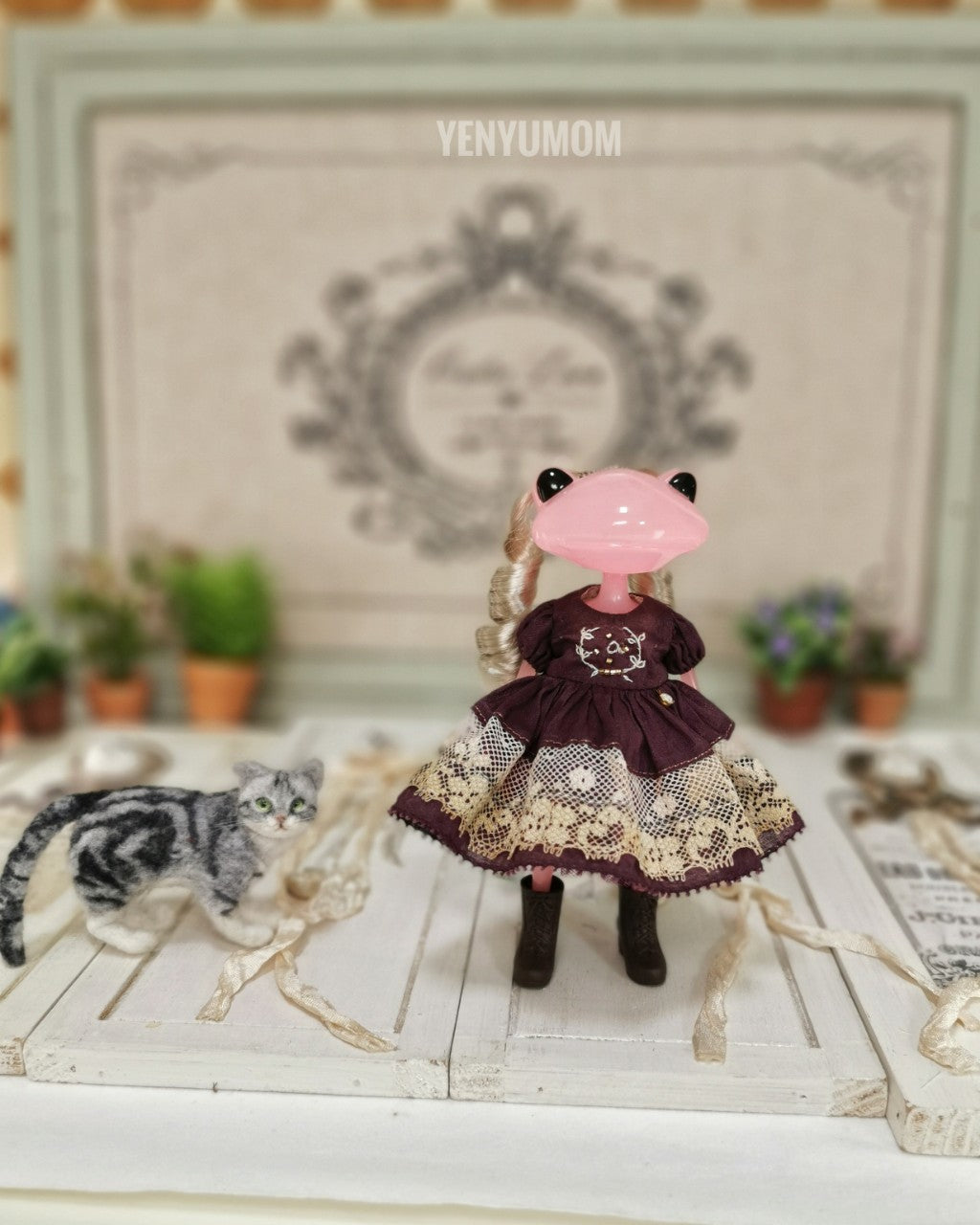 【Yenyumom】Dark Purple Lace Dress Set / Wanda Friend Middie Blythe
