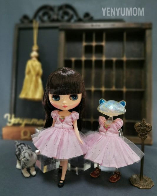 【Yenyumom】Sakura Pink Embroidery Dress Set / Wanda Friend Middie Blythe