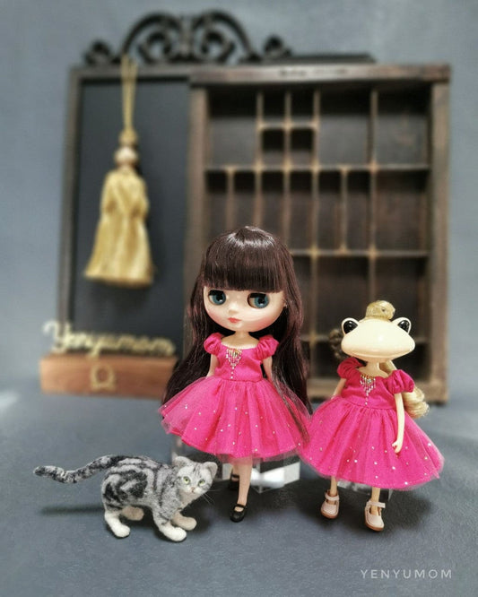 【Yenyumom】Peach Pink Embroidery Dress Set / Wanda Friend Middie Blythe