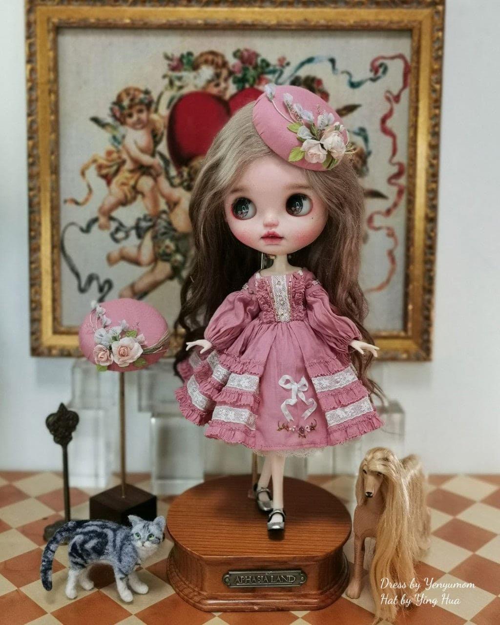 【Yenyumom】Dusty Red Embroidery Dress Set / Neo Blythe OB24 momoko doll Licca