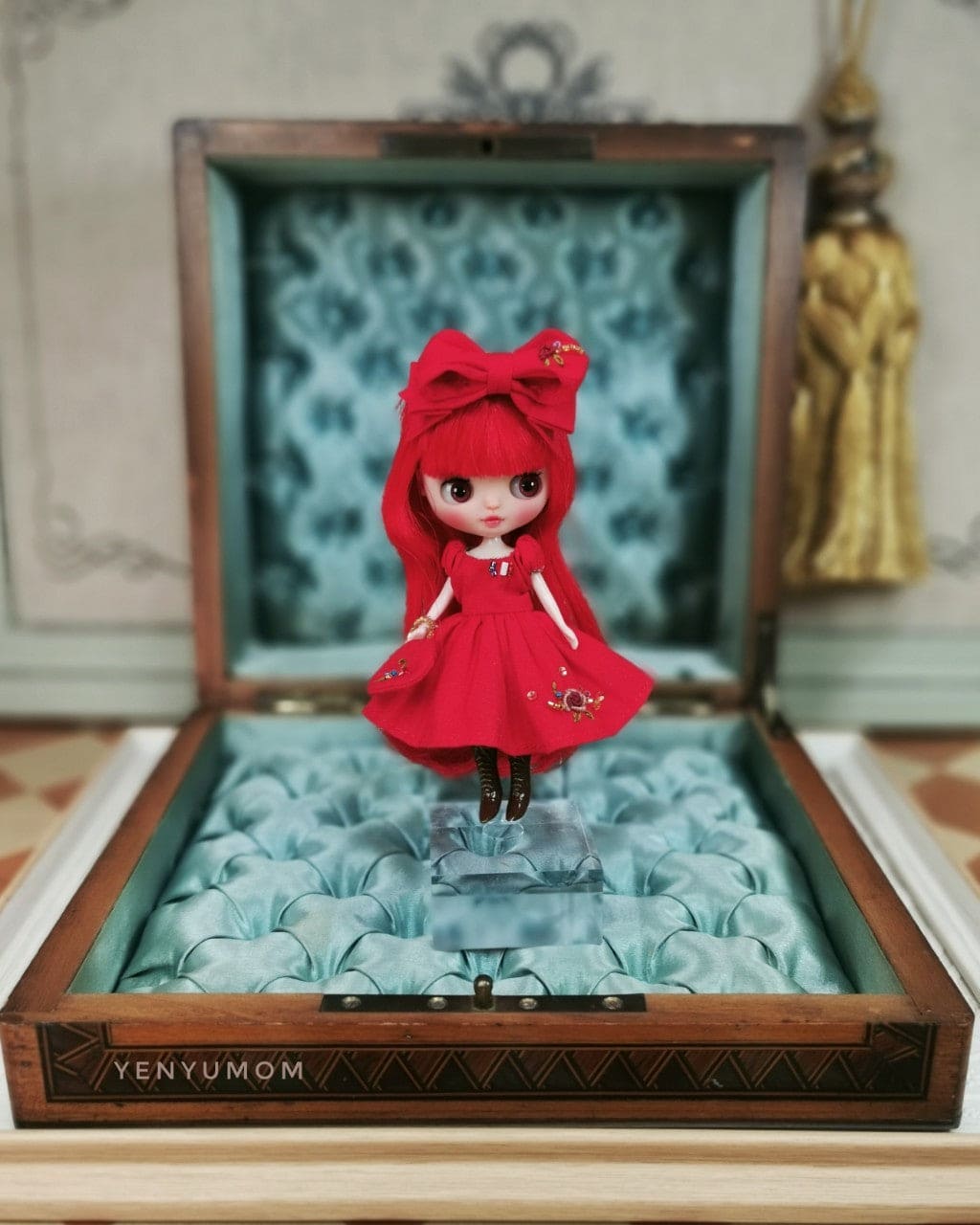 【Yenyumom】Red Embroidery Dress Set / Petite Blythe