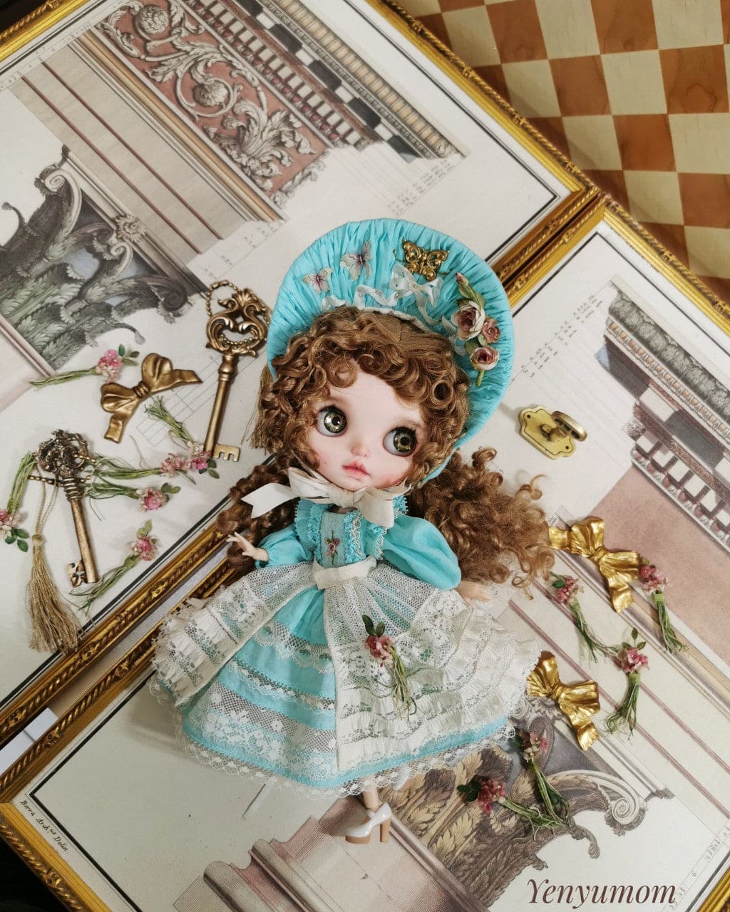 【Yenyumom】Golden Mint Candy Dress Set / Neo Blythe Pureneemo OB24 - 紀物書館+JiWu Bookstore