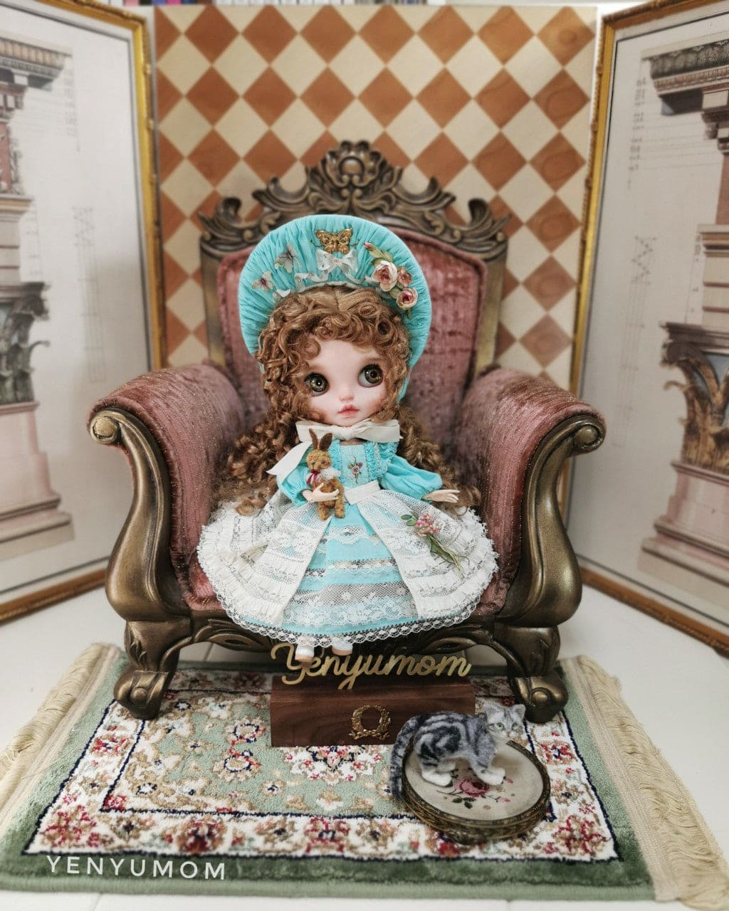 【Yenyumom】Golden Mint Candy Dress Set / Neo Blythe Pureneemo OB24 - 紀物書館+JiWu Bookstore