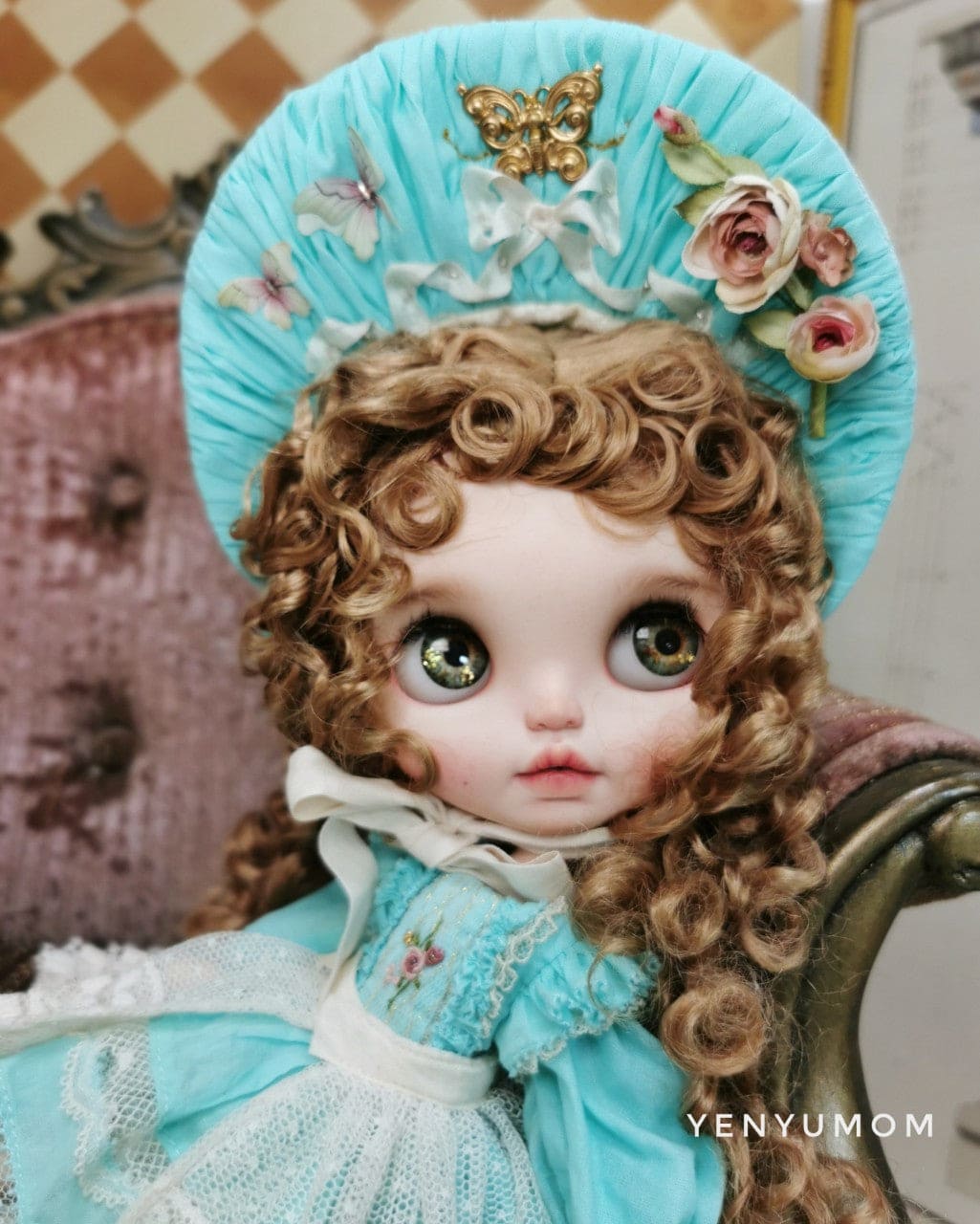 【Yenyumom】Golden Mint Candy Dress Set / Neo Blythe Pureneemo OB24 - 紀物書館+JiWu Bookstore
