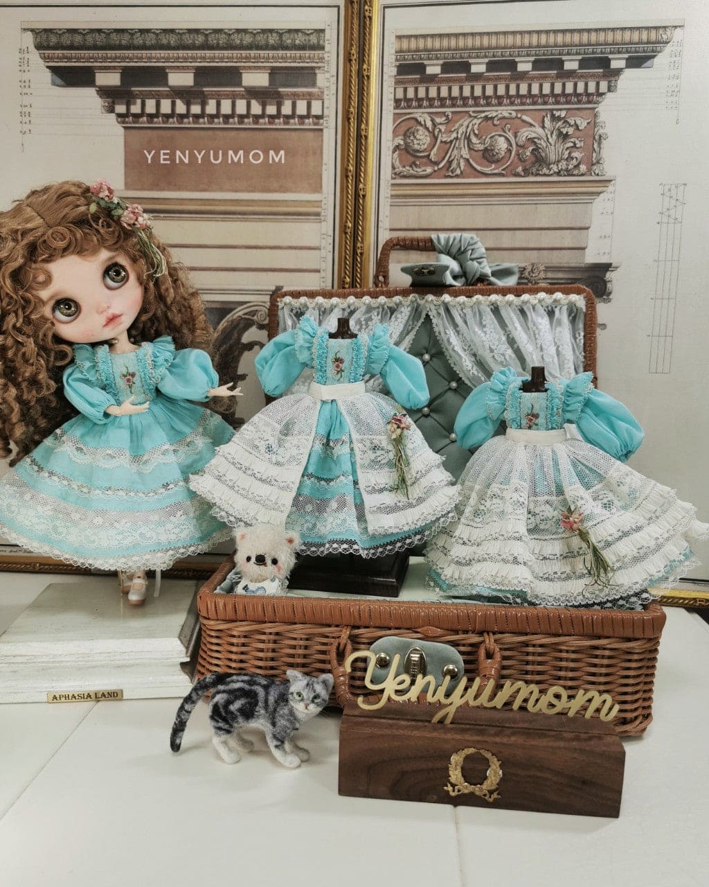 【Yenyumom】Golden Mint Candy Dress Set / Neo Blythe Pureneemo OB24 - 紀物書館+JiWu Bookstore
