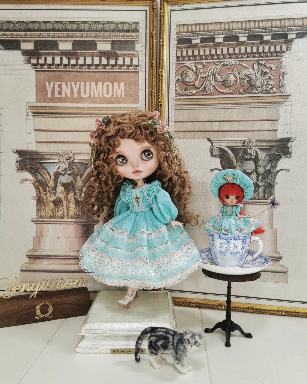 【Yenyumom】Golden Mint Candy Dress Set / Neo Blythe Pureneemo OB24 - 紀物書館+JiWu Bookstore