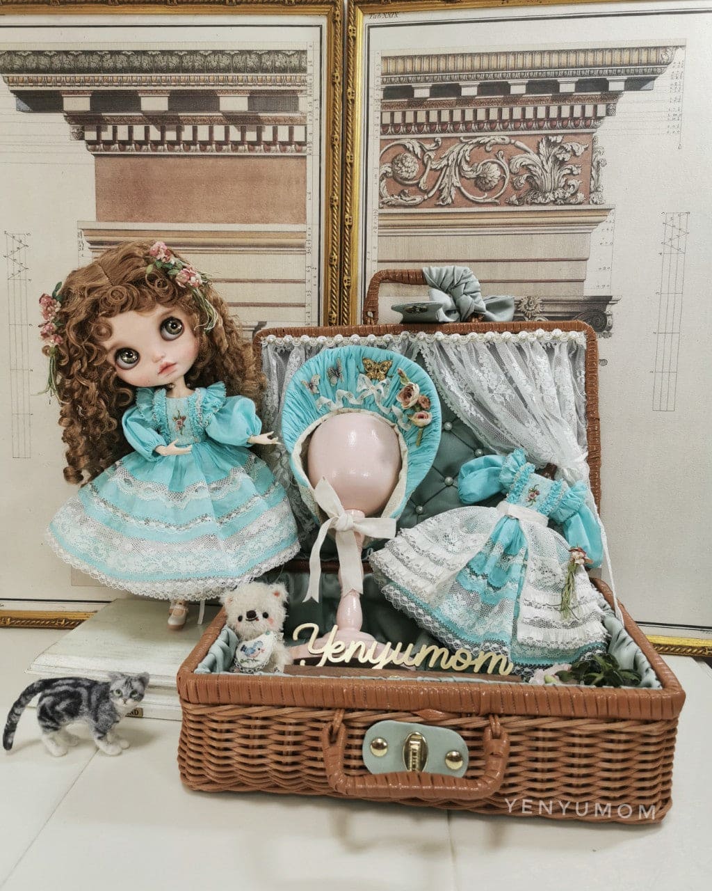 【Yenyumom】Golden Mint Candy Dress Set / Neo Blythe Pureneemo OB24 - 紀物書館+JiWu Bookstore