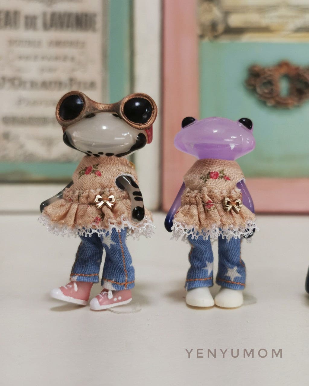 【Yenyumom】Floral Print Denim Set / Furtune Wanda Friends Wonder Frog - 紀物書館+JiWu Bookstore