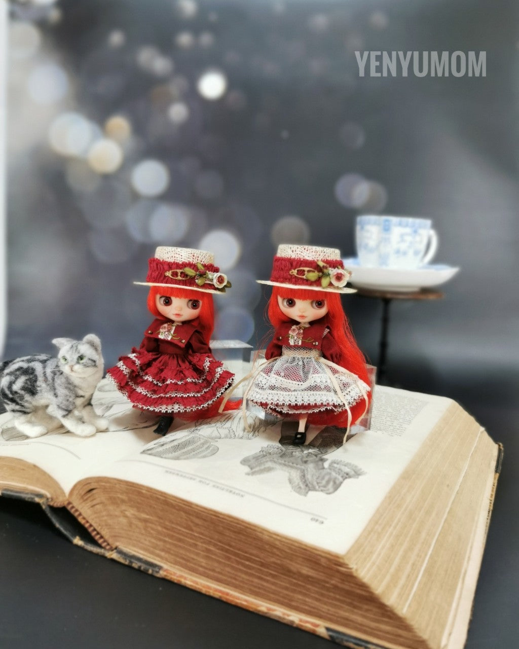 【Yenyumom】Straw Hat Embroidery Dress Set / Petite Blythe
