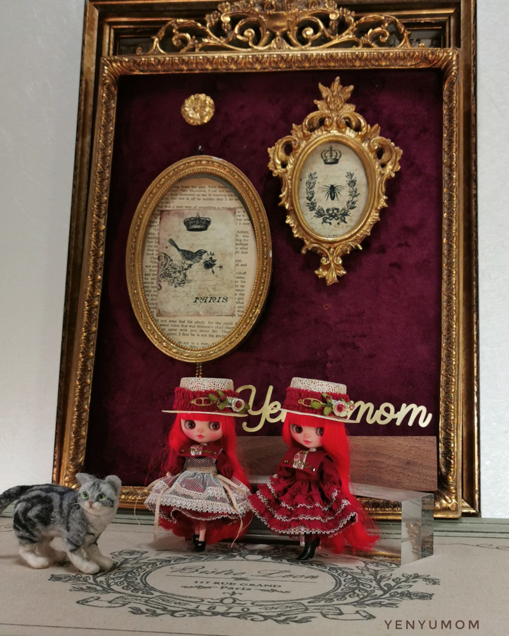【Yenyumom】Straw Hat Embroidery Dress Set / Petite Blythe