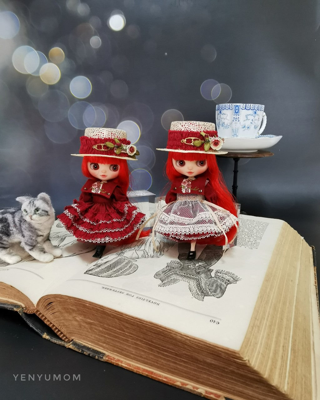 【Yenyumom】Straw Hat Embroidery Dress Set / Petite Blythe