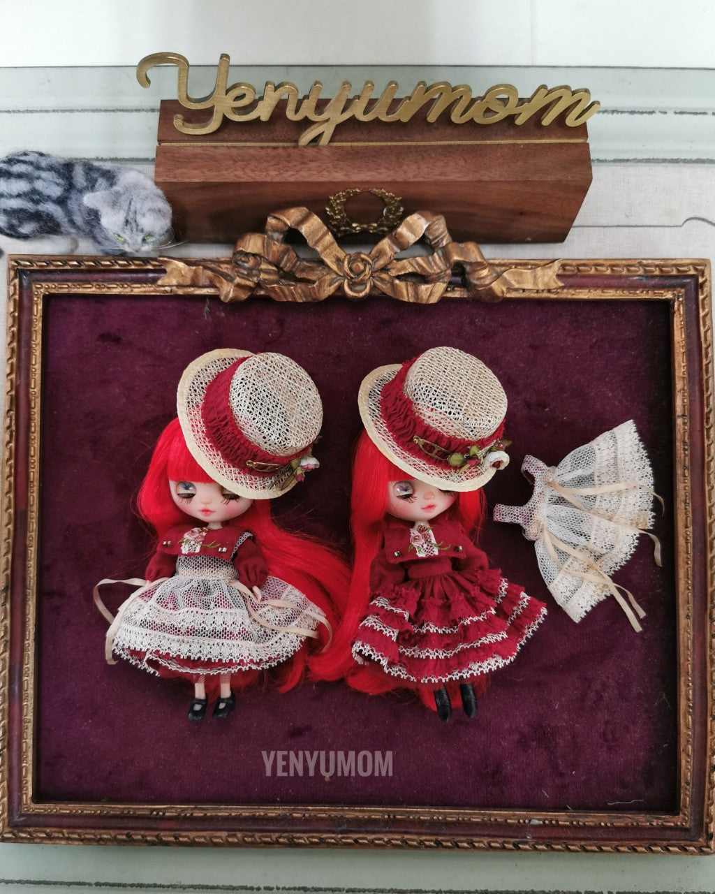 【Yenyumom】Straw Hat Embroidery Dress Set / Petite Blythe