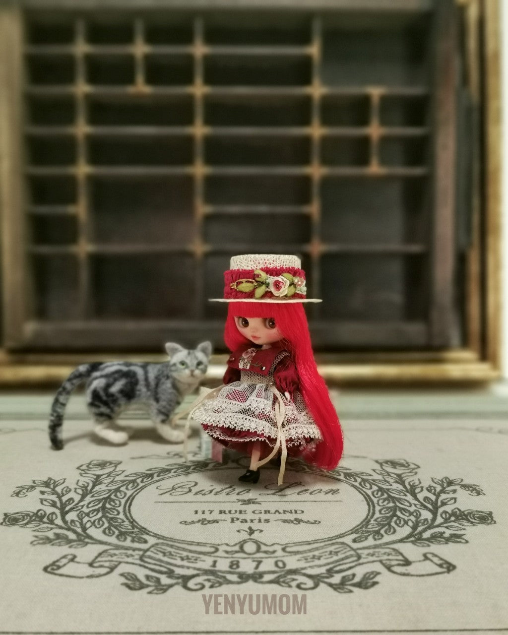 【Yenyumom】Straw Hat Embroidery Dress Set / Petite Blythe