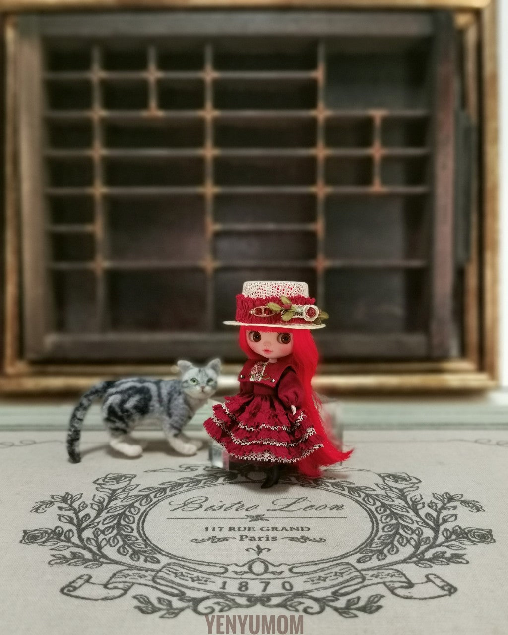 【Yenyumom】Straw Hat Embroidery Dress Set / Petite Blythe