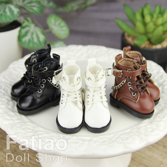 【Fatiao Doll Shop】扣帶鍊條靴 多色 / BJD 8分 Azone PNXS PNS ruruko Picconeemo D體 - 紀物書館+JiWu Bookstore