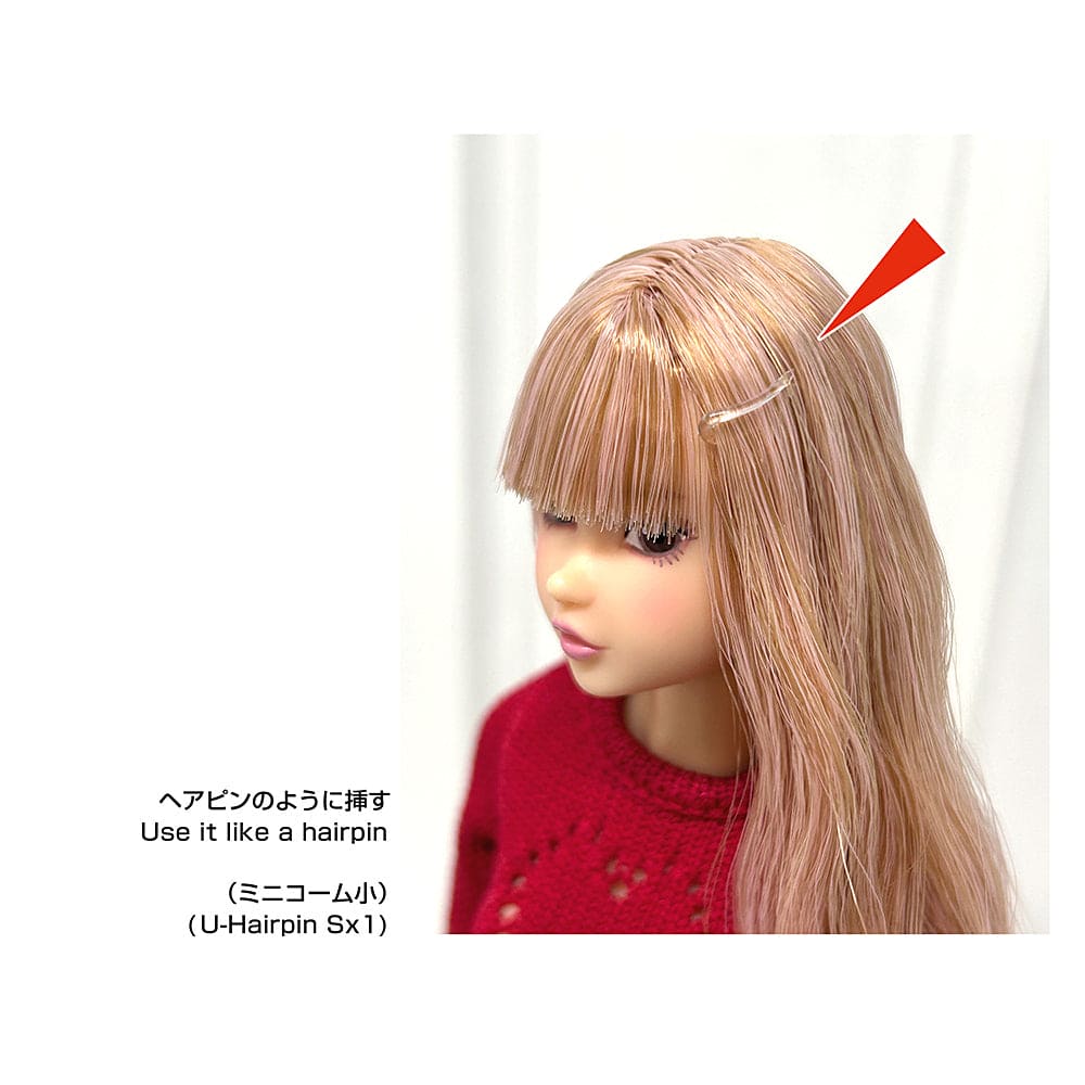 【PetWORKs】Pre-order of 2 pairs of mini transparent hairpins / momoko Blythe Rubber Doll Licca Jenny