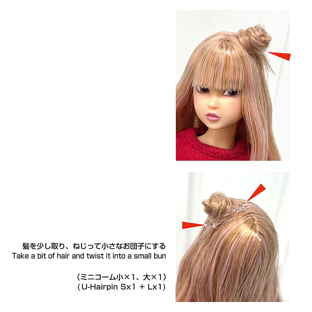 【PetWORKs】Pre-order of 2 pairs of mini transparent hairpins / momoko Blythe Rubber Doll Licca Jenny