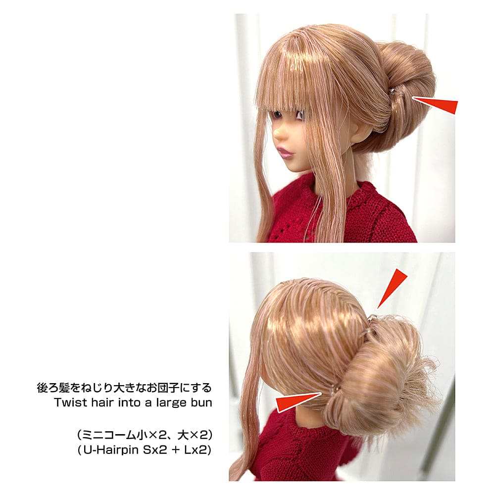 【PetWORKs】Pre-order of 2 pairs of mini transparent hairpins / momoko Blythe Rubber Doll Licca Jenny