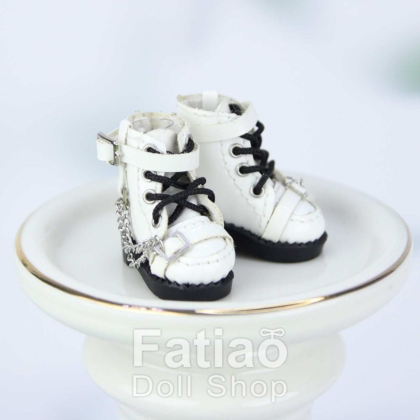 【Fatiao Doll Shop】亮面鍊條長靴 多色 / OB11 NeoBlythe 中布 花池