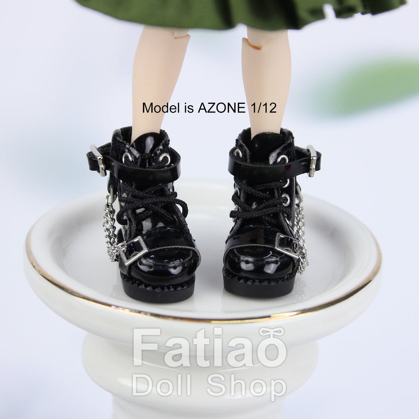 【Fatiao Doll Shop】亮面鍊條長靴 多色 / OB11 NeoBlythe 中布 花池