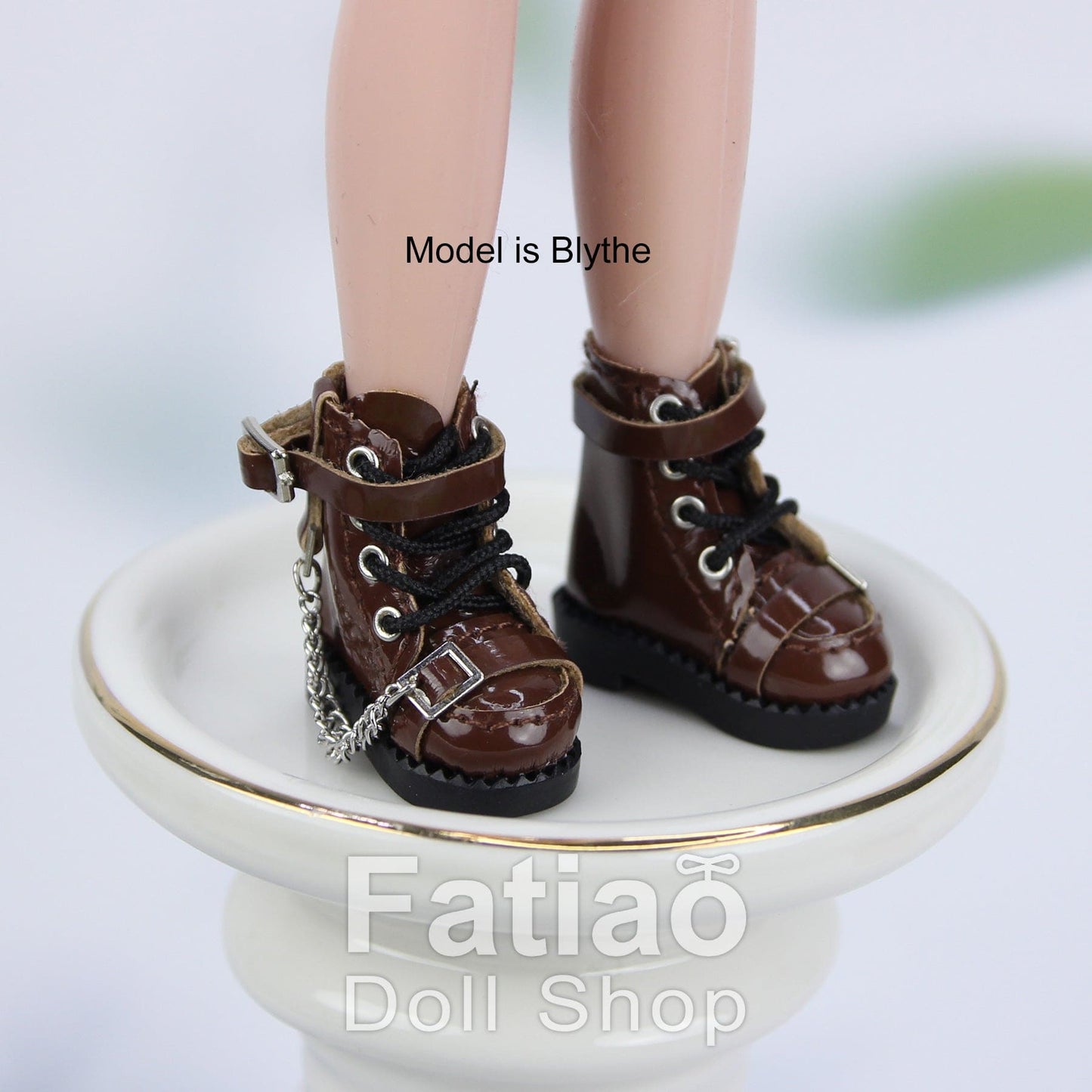 【Fatiao Doll Shop】亮面鍊條長靴 多色 / OB11 NeoBlythe 中布 花池