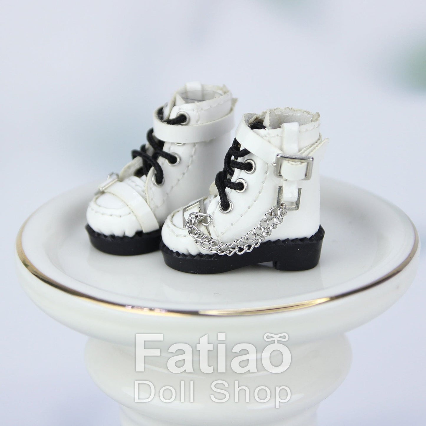 【Fatiao Doll Shop】亮面鍊條長靴 多色 / OB11 NeoBlythe 中布 花池