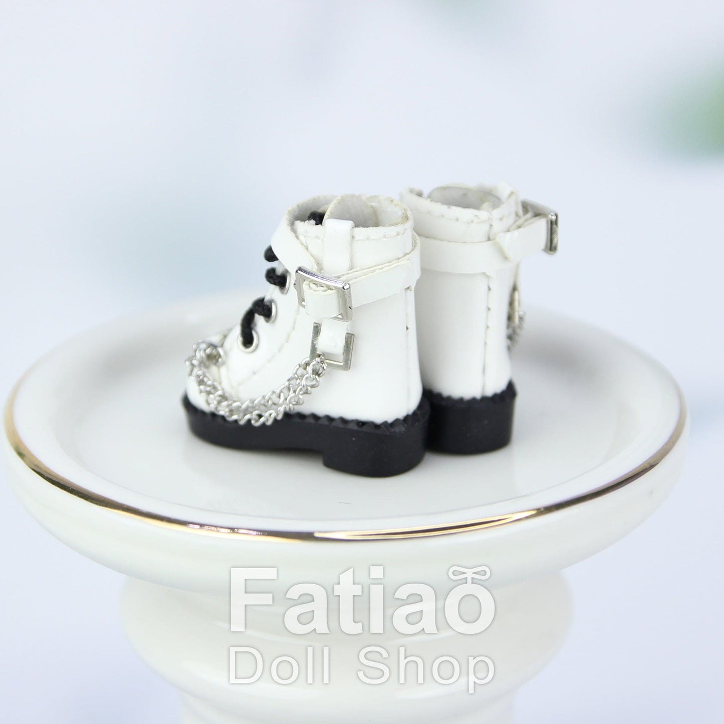 【Fatiao Doll Shop】亮面鍊條長靴 多色 / OB11 NeoBlythe 中布 花池