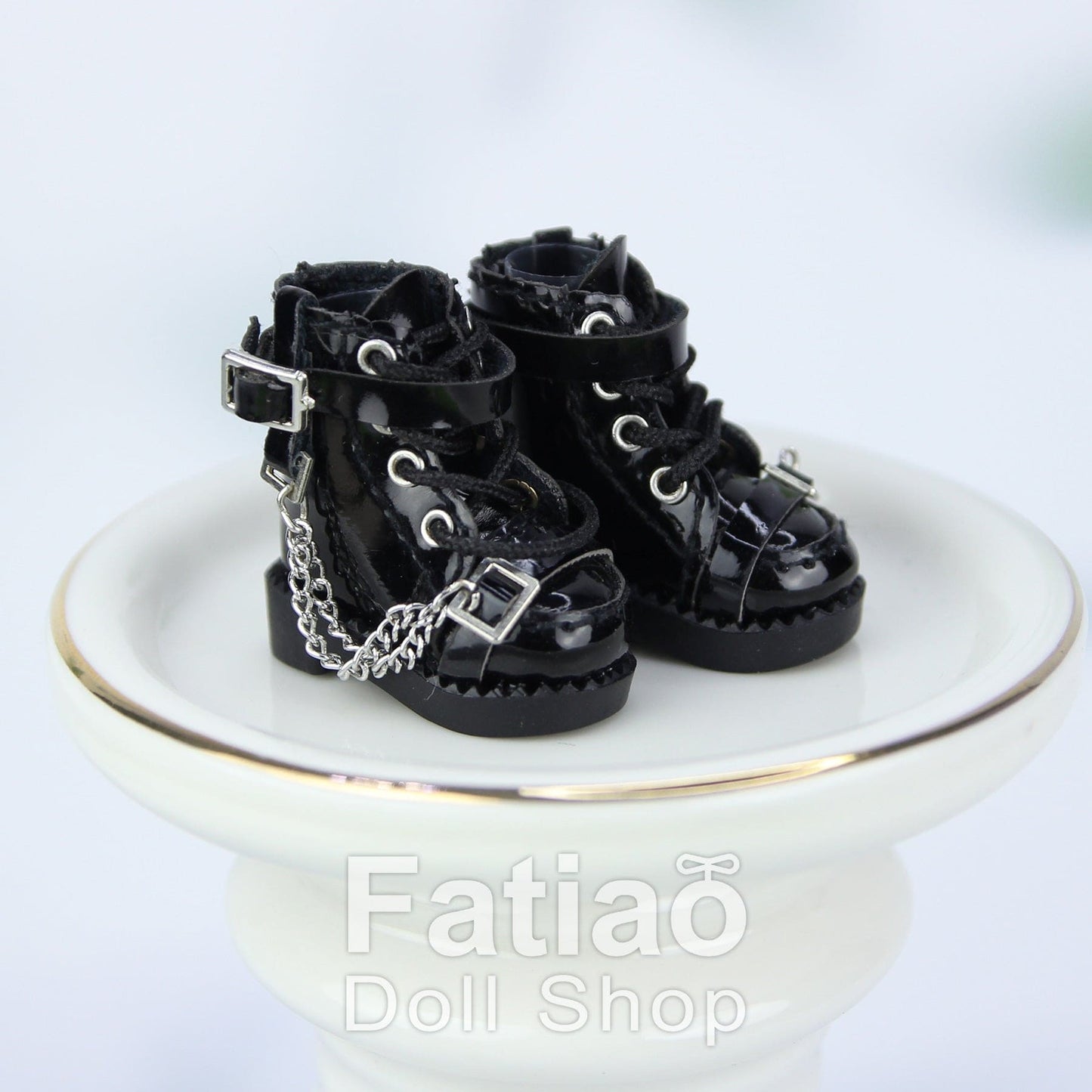 【Fatiao Doll Shop】亮面鍊條長靴 多色 / OB11 NeoBlythe 中布 花池