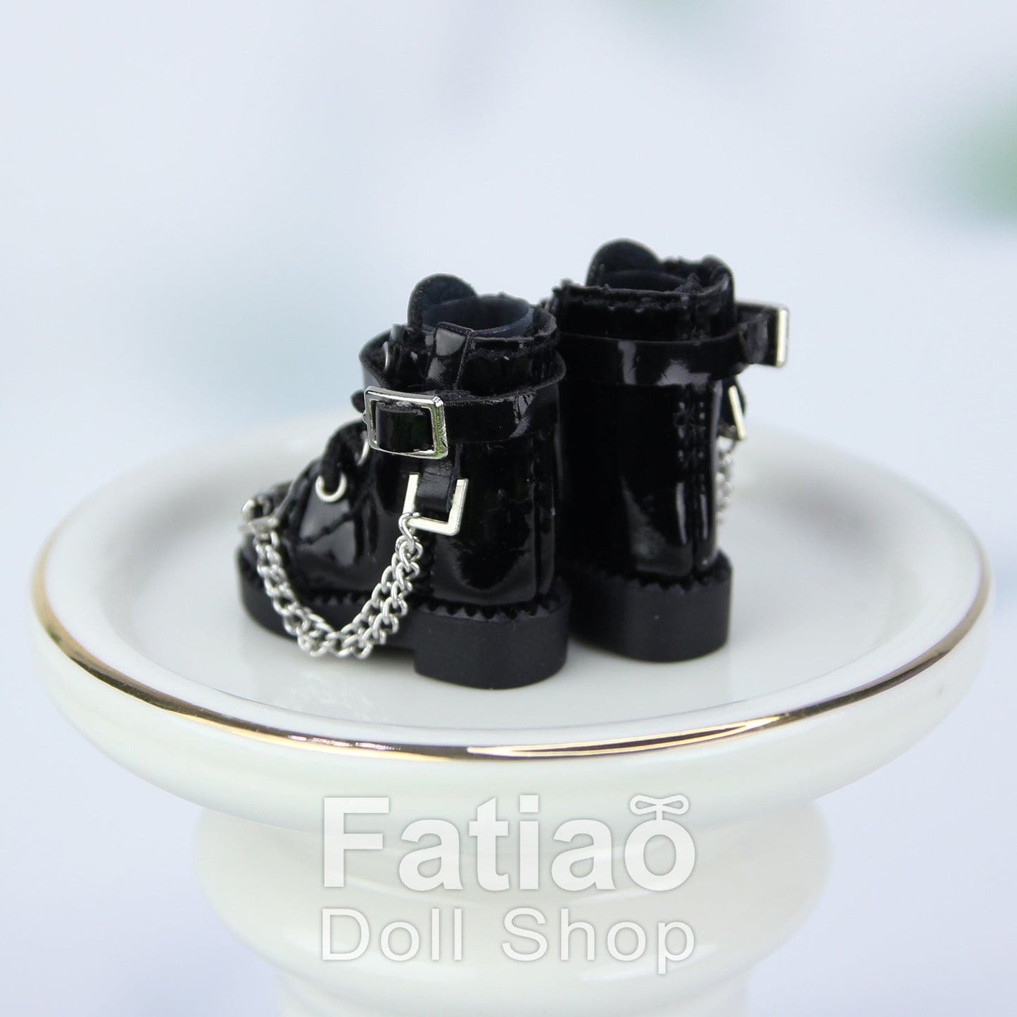 【Fatiao Doll Shop】亮面鍊條長靴 多色 / OB11 NeoBlythe 中布 花池