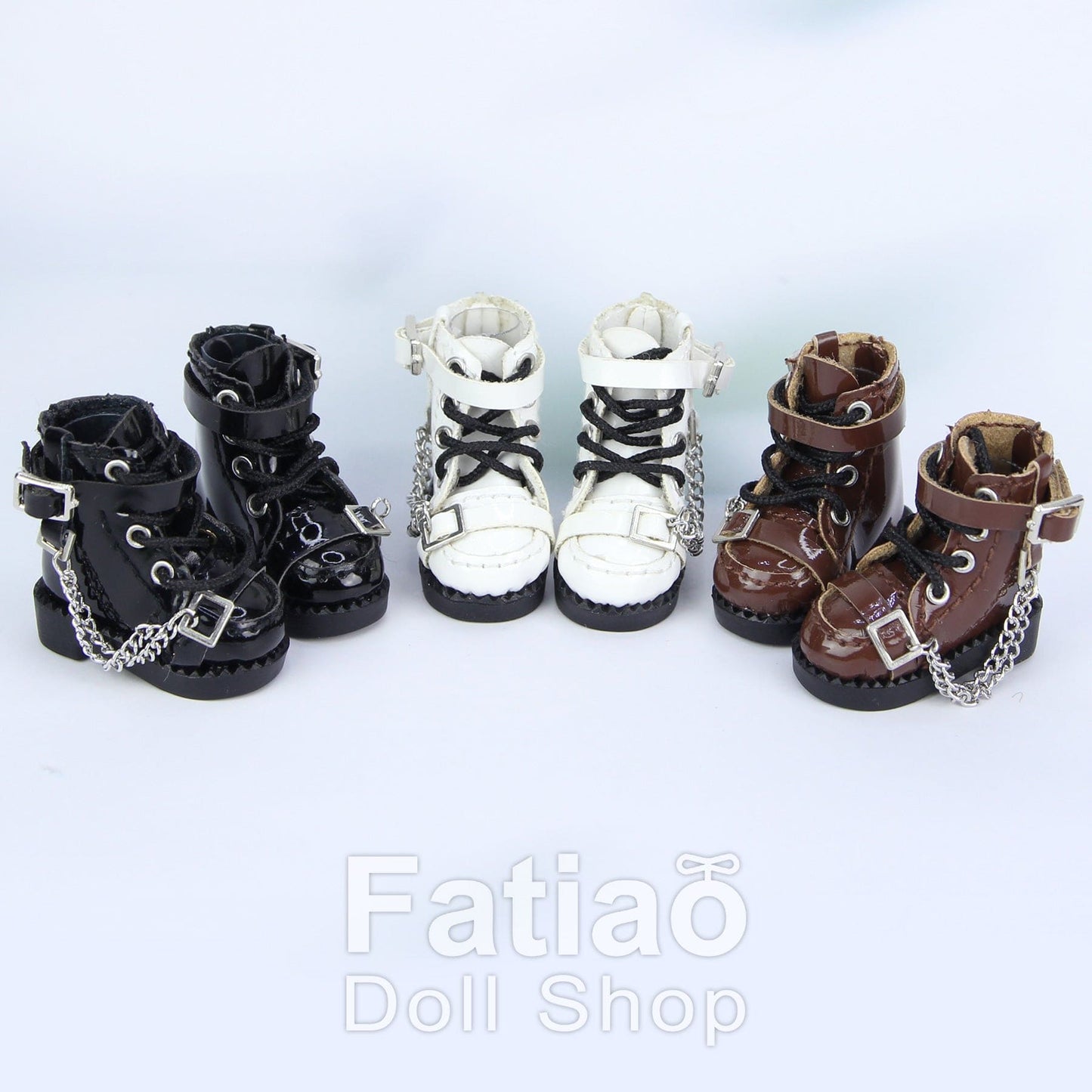 【Fatiao Doll Shop】亮面鍊條長靴 多色 / OB11 NeoBlythe 中布 花池