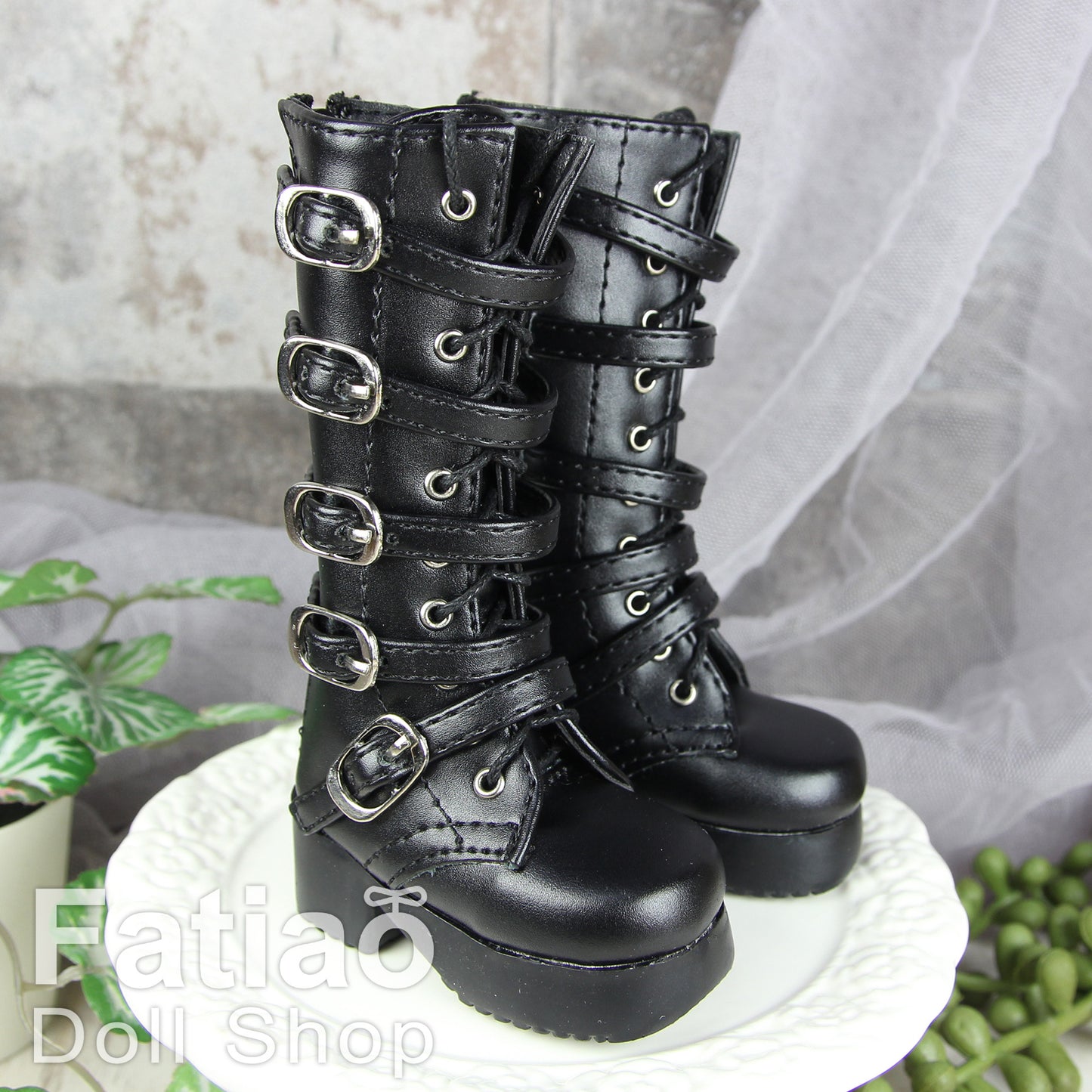 【Fatiao Doll Shop】龐克綁帶厚底長靴 016 多色 / BJD 1/4 MSD AZONE AngelPhilia OB50