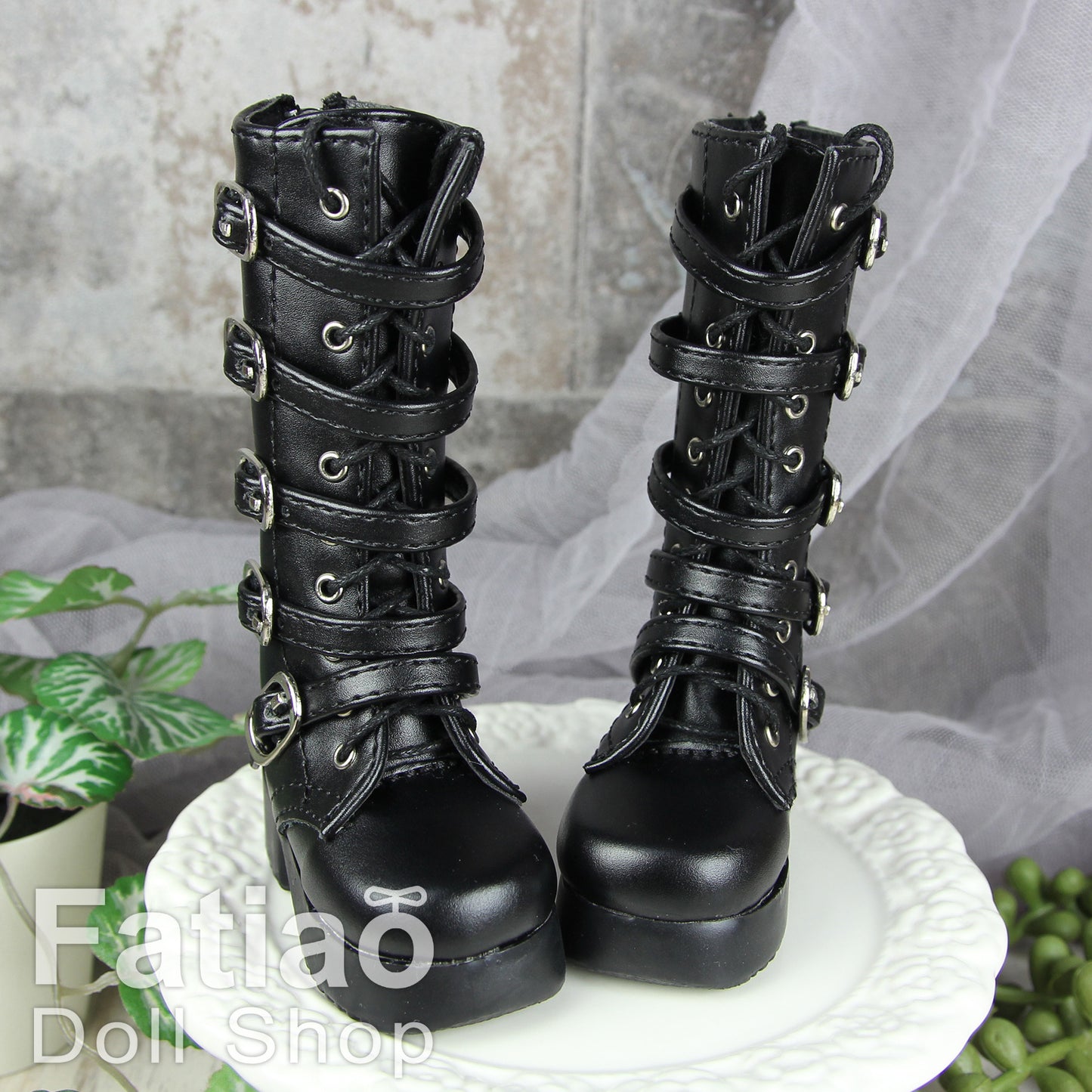 【Fatiao Doll Shop】龐克綁帶厚底長靴 016 多色 / BJD 1/4 MSD AZONE AngelPhilia OB50