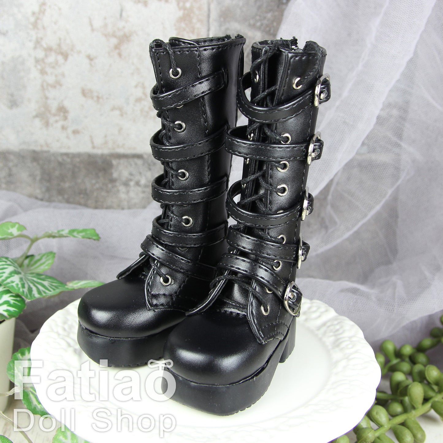 【Fatiao Doll Shop】龐克綁帶厚底長靴 016 多色 / BJD 1/4 MSD AZONE AngelPhilia OB50