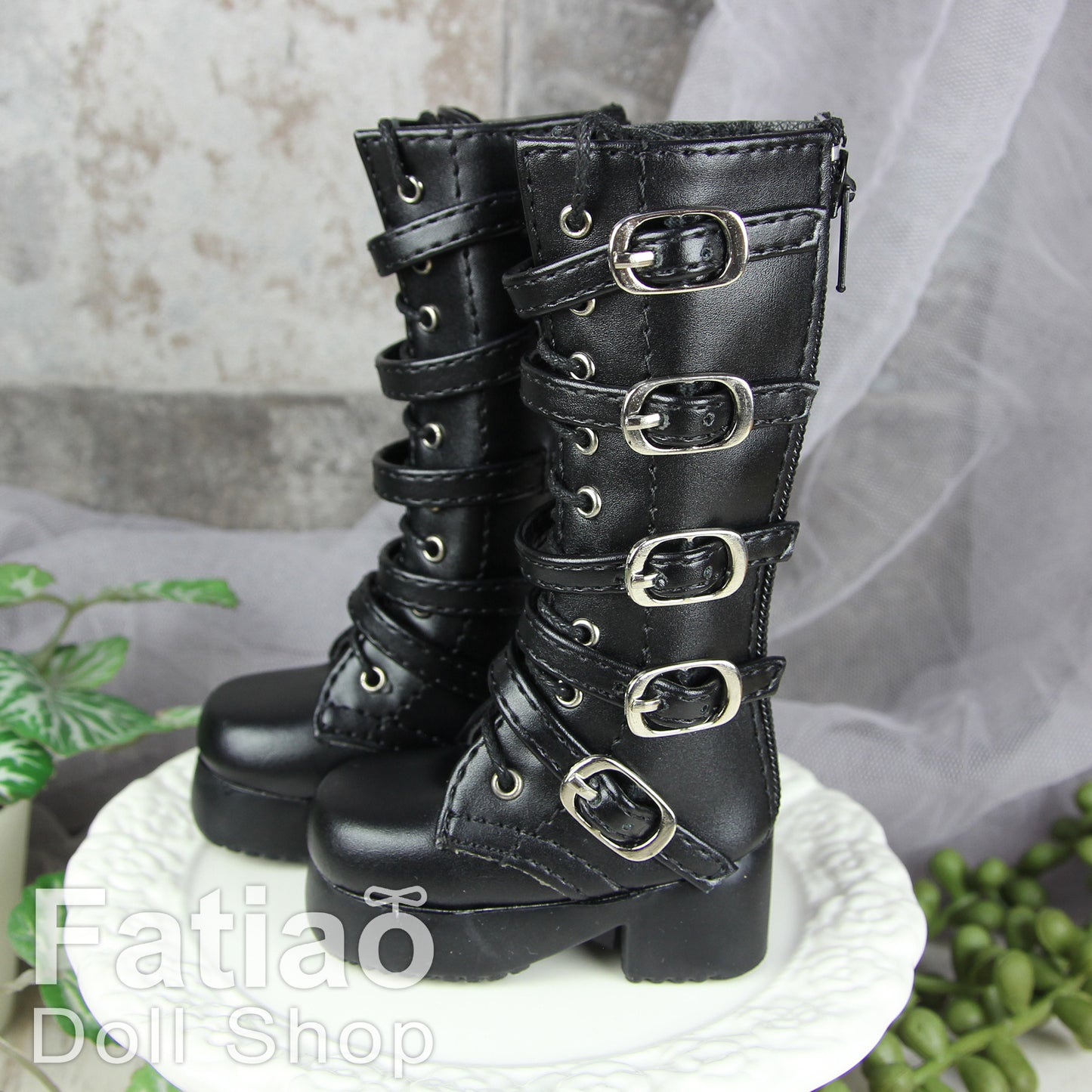 【Fatiao Doll Shop】龐克綁帶厚底長靴 016 多色 / BJD 1/4 MSD AZONE AngelPhilia OB50